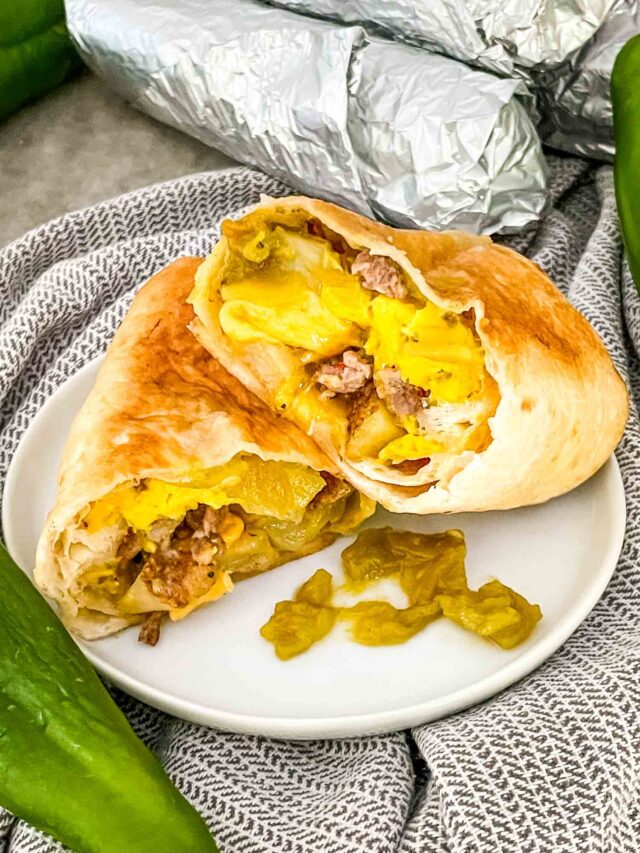 Sausage and Hatch Green Chile Breakfast Burritos Three Olives Branch