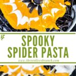 Long pin of Spider Spooky Pasta with title
