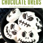 Pin of Jack Skellington Chocolate Covered Oreos piled in a black cauldron with title at top