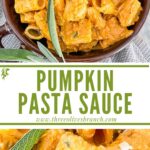 Long pin of Pumpkin Pasta Sauce with title