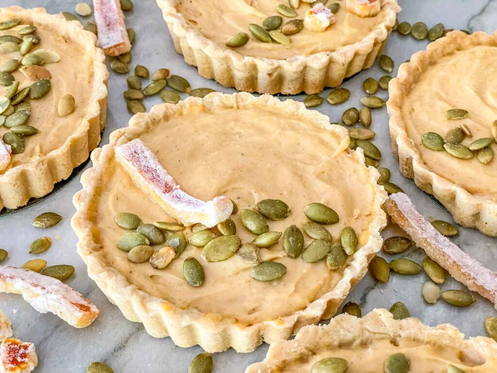 Pumpkin Tarts on a counter