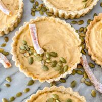 Top view of decorated Pumpkin Tarts