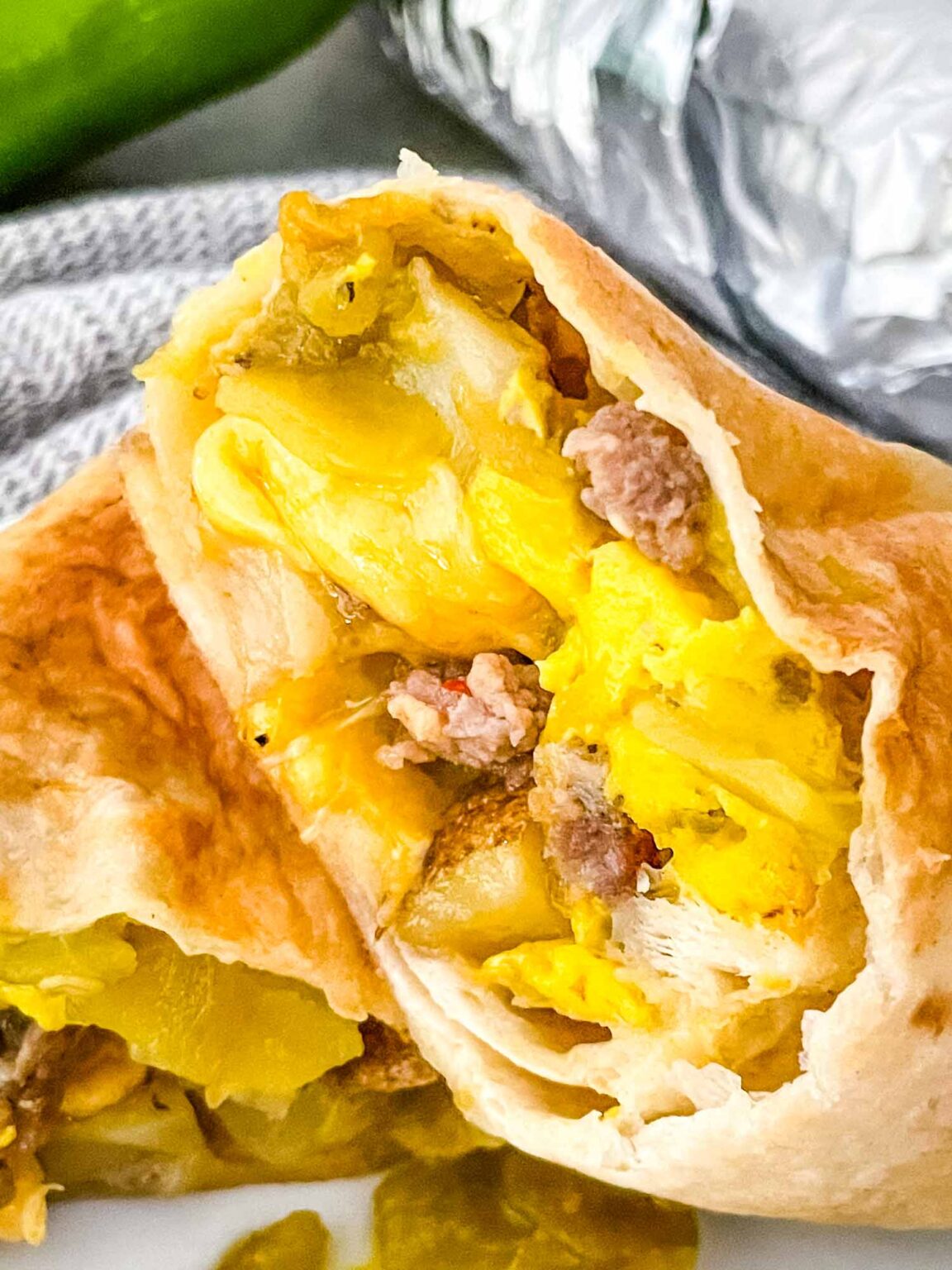 Hatch Green Chile Sausage Breakfast Burritos Three Olives Branch