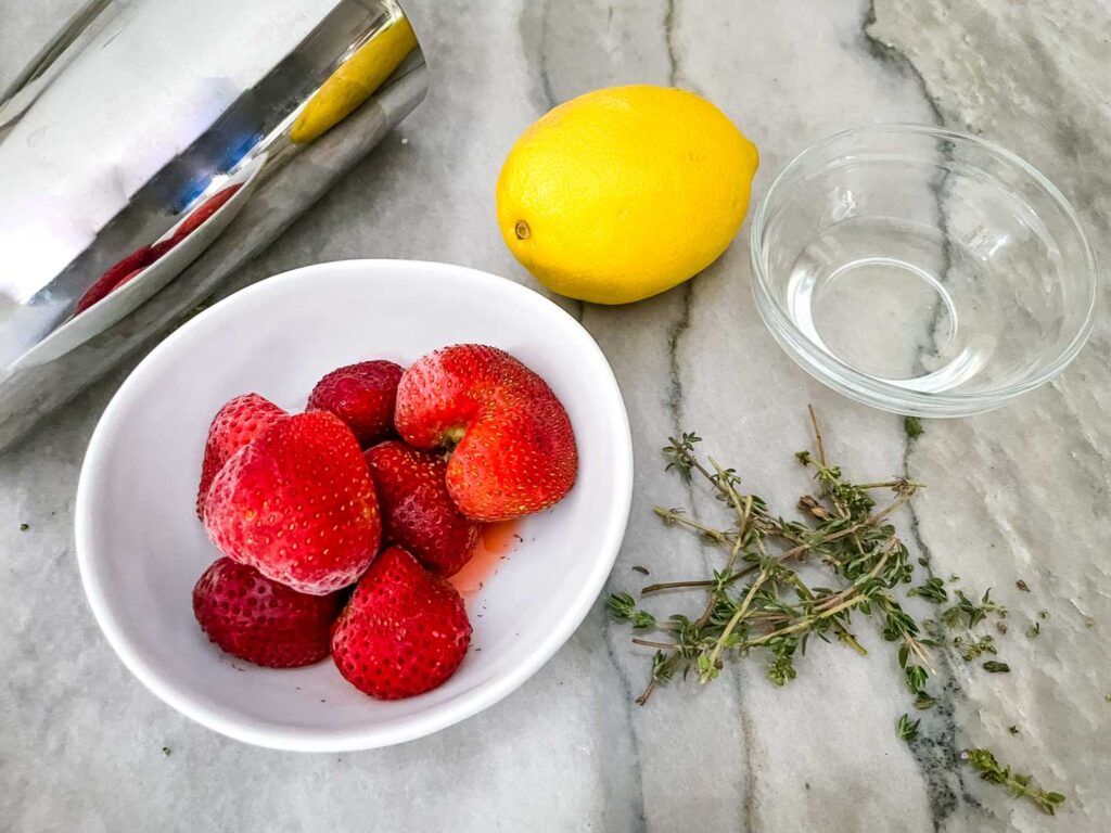 All of the ingredients on a counter