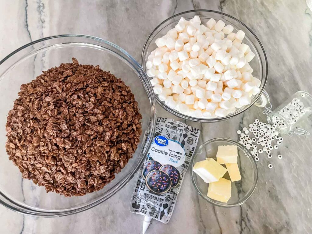 The ingredients needed on a counter