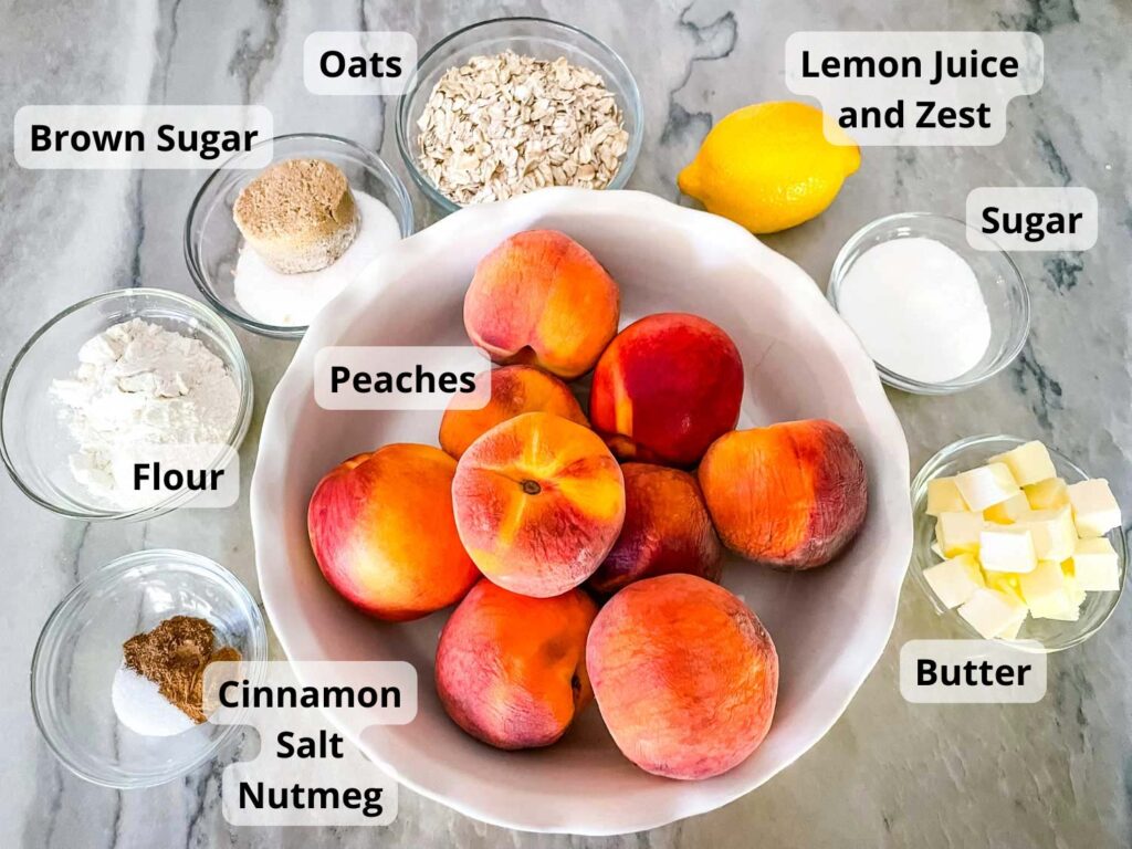 Ingredients needed on a counter with labels