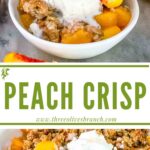 Long pin of Peach Crisp with title
