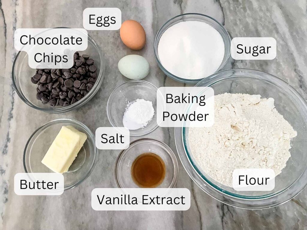 All ingredients needed with labels