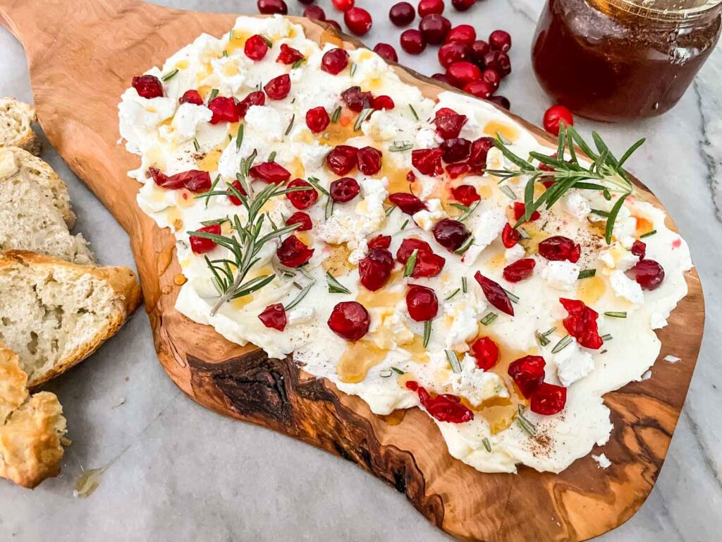 Cranberry Butter Board on a counter