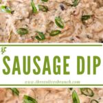 Long pin of Sausage Dip with title