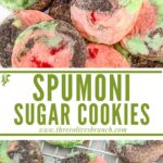 Long pin of Spumoni Sugar Cookies with title