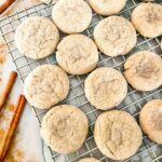 Chai Sugar Cookies on a cooling rack on a counter