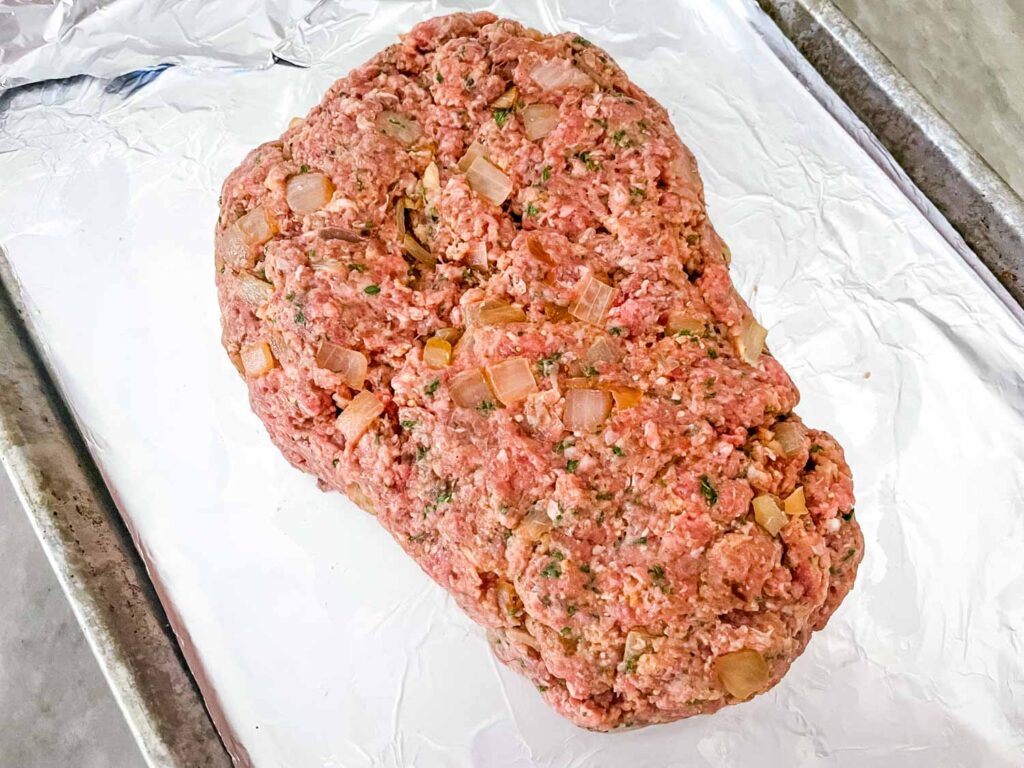 The meat shaped into a head