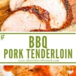 Long pin of BBQ Pork Tenderloin with title