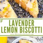 Long pin of Lavender Lemon Biscotti with title