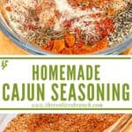 Long pin of Homemade Cajun Seasoning with title