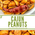 Long pin of Cajun Spiced Peanuts with title