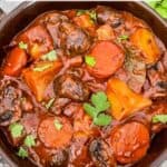 Pin of Vegan Stew with title