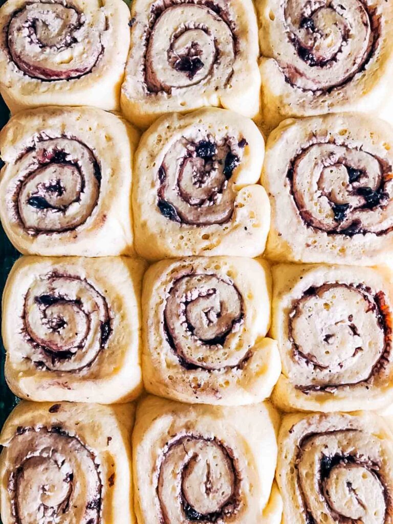 The raw rolls after proofing