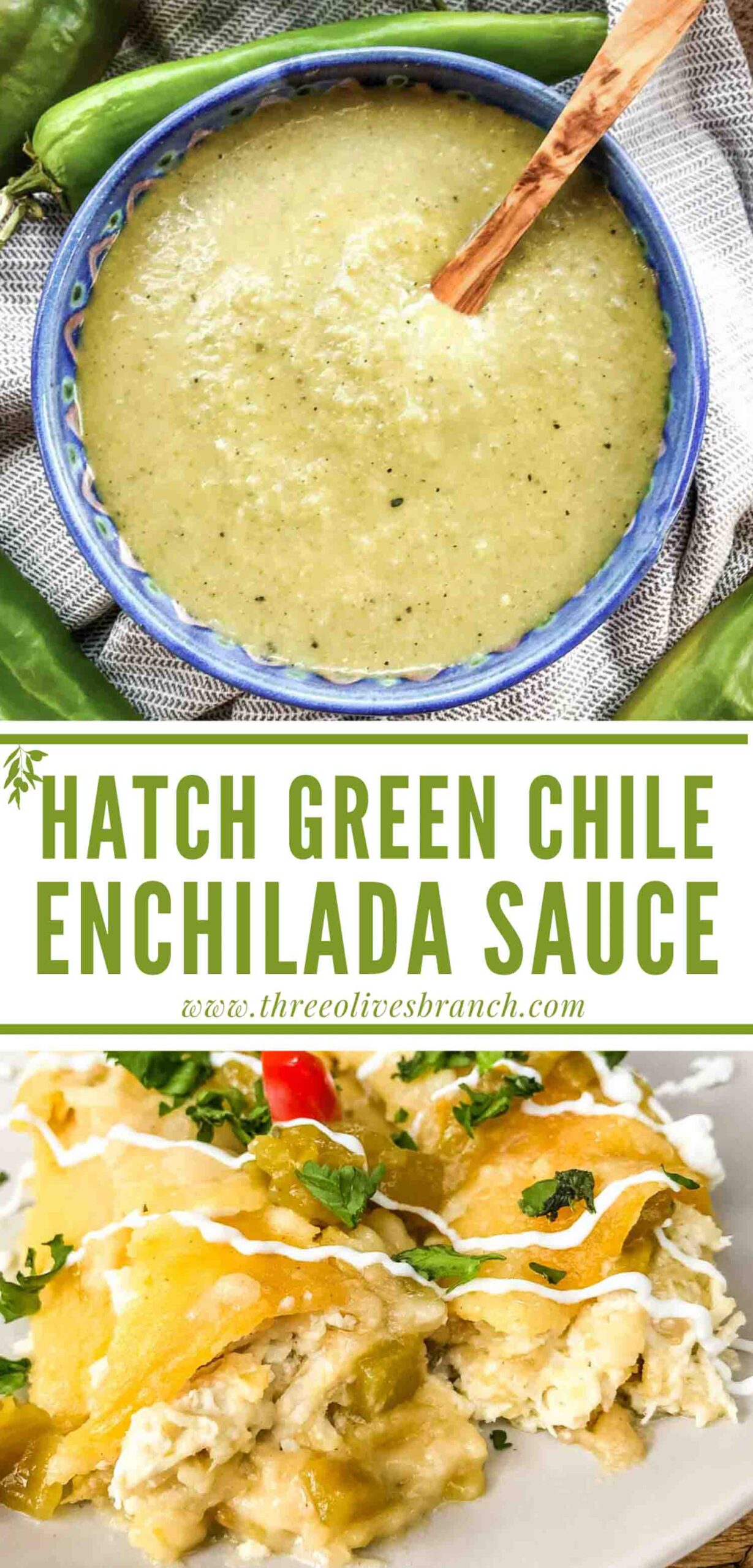 Hatch Chile Green Sauce for Enchiladas Three Olives Branch