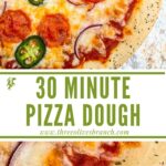 Long pin of 30 Minute Homemade Pizza with title in middle