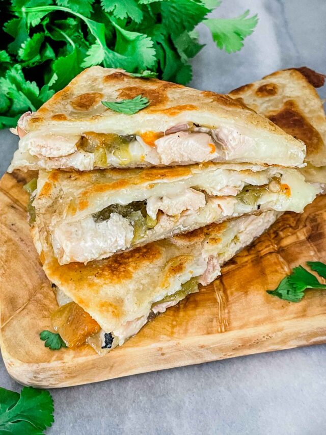 Hatch Green Chile Chicken Quesadillas Three Olives Branch
