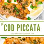 Long pin for Cod Piccata with title in middle