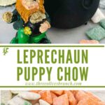 Long pin of Leprechaun Puppy Chow in a cauldron with title in middle