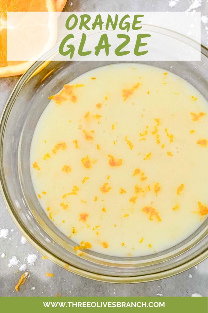 Pin of Orange Glaze in a clear bowl with title at top