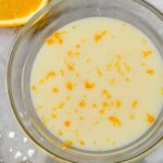 Top view of Orange Glaze in a clear bowl on a counter