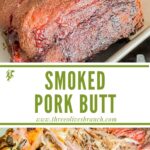 Long pin of Smoked Pork Butt with title