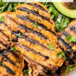 Pin of Cilantro Lime Grilled Chicken with title at top