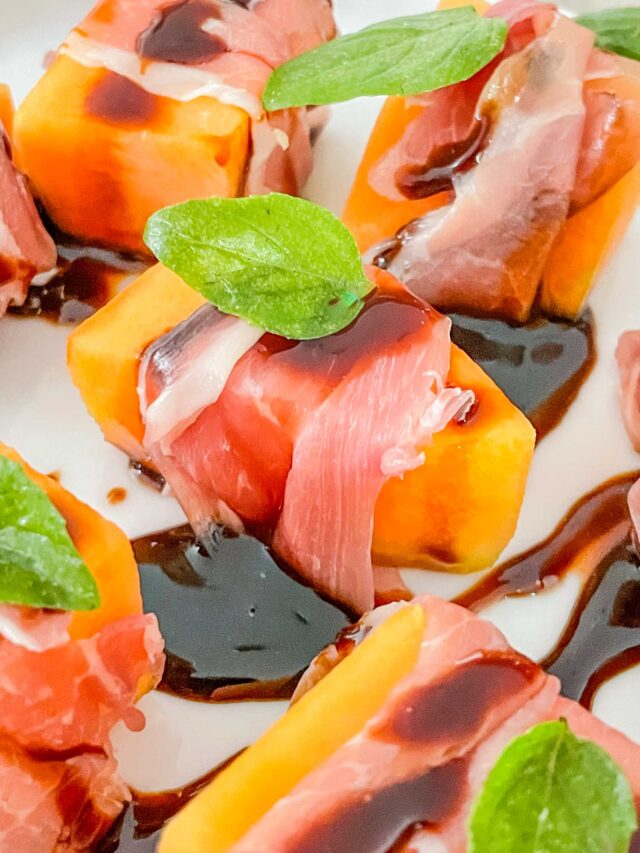 Prosciutto with Melon and Balsamic Glaze (Prosciutto e Melone) Three