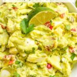 Pin of Avocado Egg Salad up close with title at top