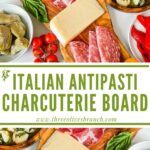 Long pin of Antipasti Italian Charcuterie Board with title.