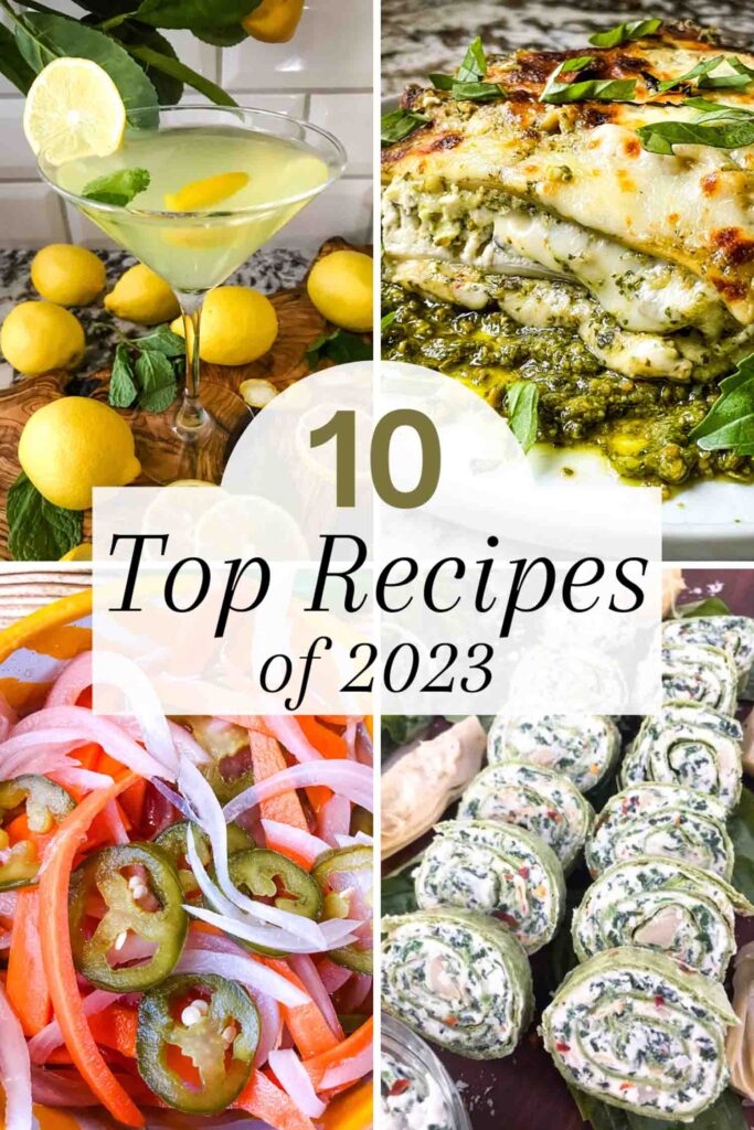 Pin image for Top 10 Recipes of 2023 on the blog.