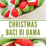 Long poin for Christmas Baci di Dama Cookies with title.