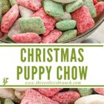 Long pin for Holly Jolly Christmas Puppy Chow with title.