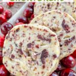 Pin of Cranberry Orange Shortbread Cookies with title.