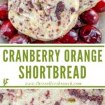 Long pin of Cranberry Orange Shortbread Cookies with title.