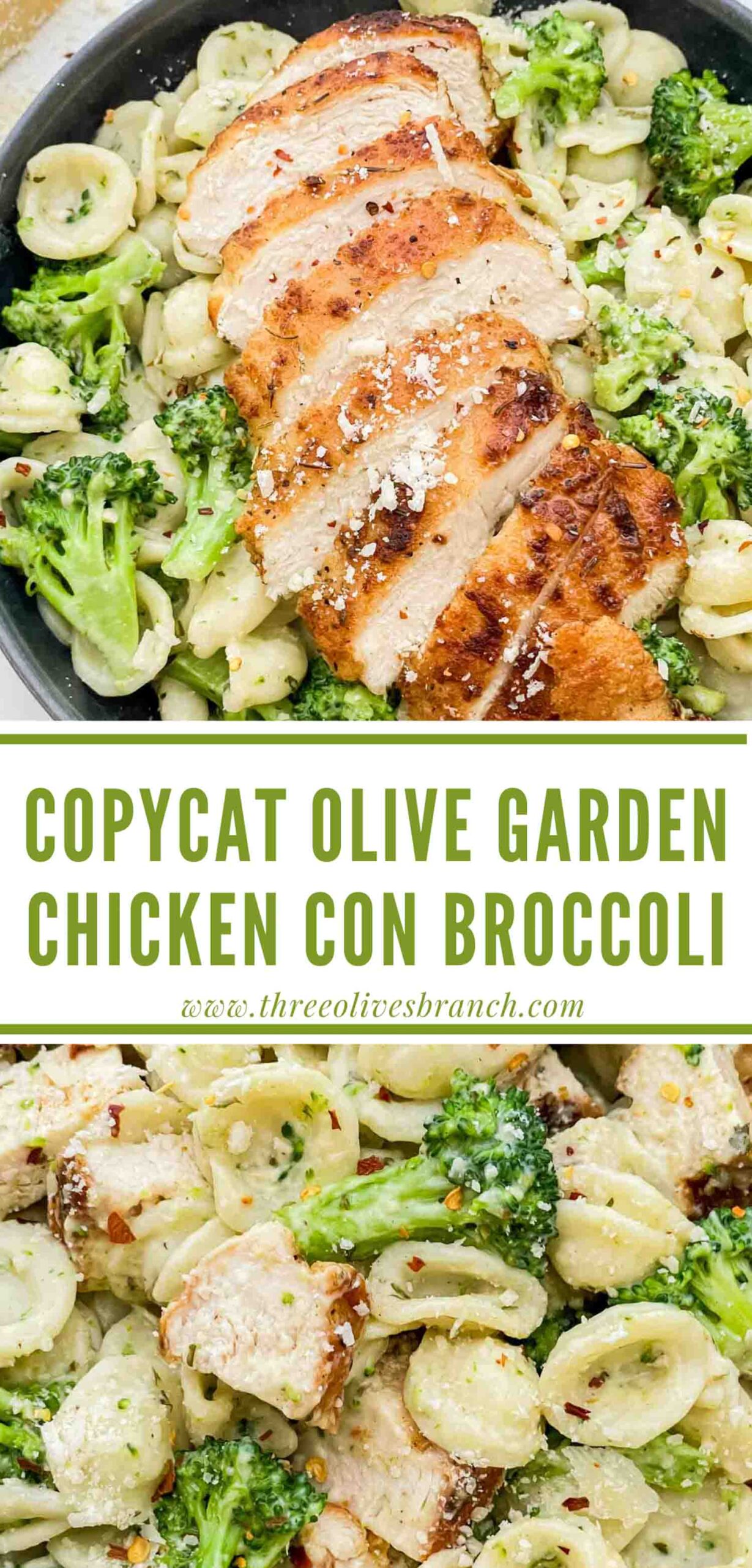 Copycat Olive Garden Chicken con Broccoli - Three Olives Branch