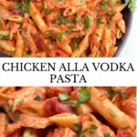 Pin of Chicken alla Vodka Pasta with title.