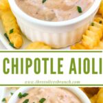 Long pin of Homemade Chipotle Aioli Sauce.