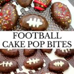 Pin of Football Cake Pops with title.