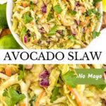 Pin for Creamy Avocado Coleslaw (without Mayo).