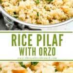 Long pin for Herbed Rice Pilaf with Orzo with title.