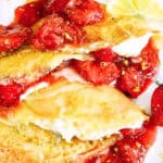 Pin for Lemon Strawberry Crepes.