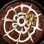 Pin of Halloween Spider Bean Dip.